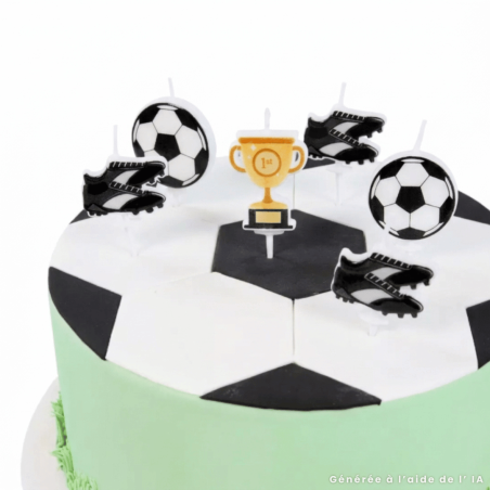 Decoración de velas para tarta de cumpleaños con temática de fútbol