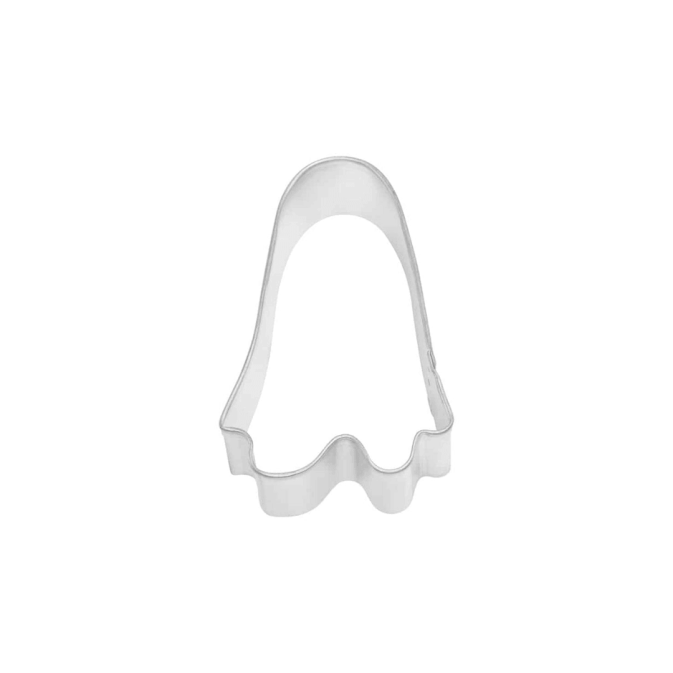 Cortador de galletas con forma de fantasma en acero inoxidable.