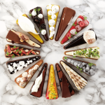 postres individuales en 3D, porciones de pastel