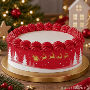 Esquema de pastel de azúcar comestible navideño