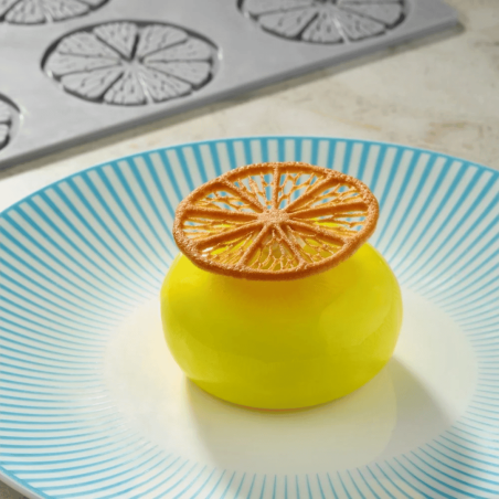 Decoración individual de postre rodaja de limón