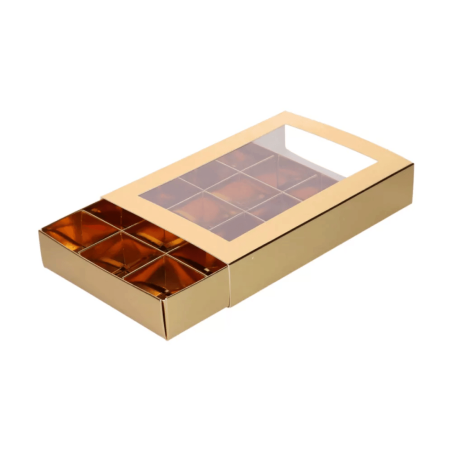 Caja vacía de bombones dorados - FunCakes
