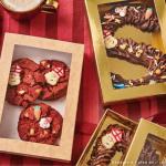 Cajas de embalaje doradas para chocolates y galletas Funcakes.