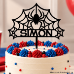 Idea de adorno personalizado para pastel con forma de araña