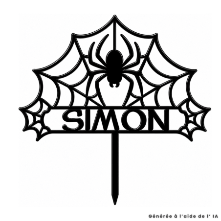 Adorno personalizable para tartas con forma de araña - Negro