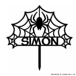 Adorno personalizable para tartas con forma de araña - Negro