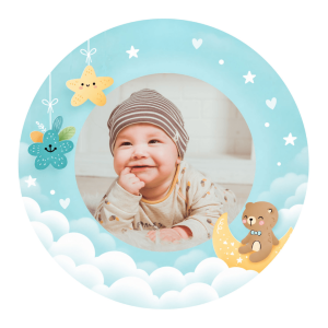 Foto comestible bautismo niño Ø 20 cm