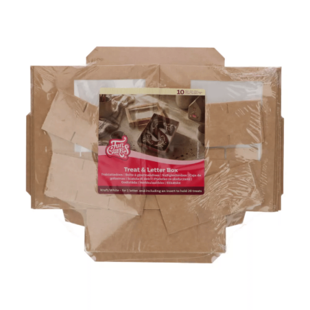 10 cajas de papel kraft para pasteles y galletas con ventana