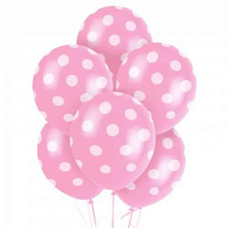 globos de lunares rosas