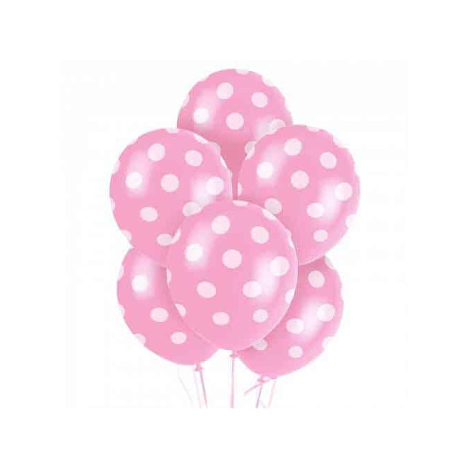 globos de lunares rosas