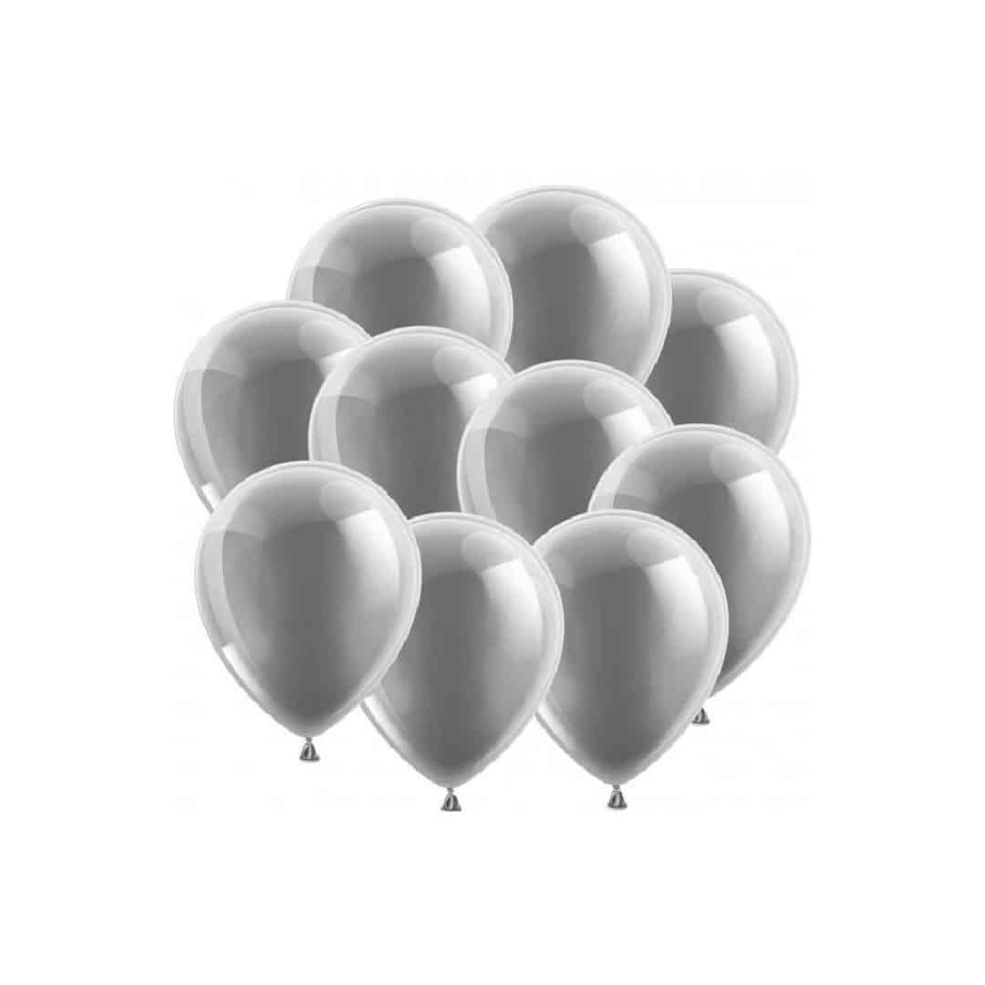 Globos de nácar plateado.
