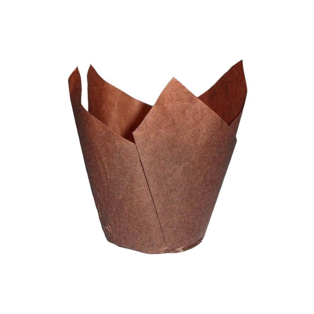 24-fundas-para-muffins-marrones-tulipán