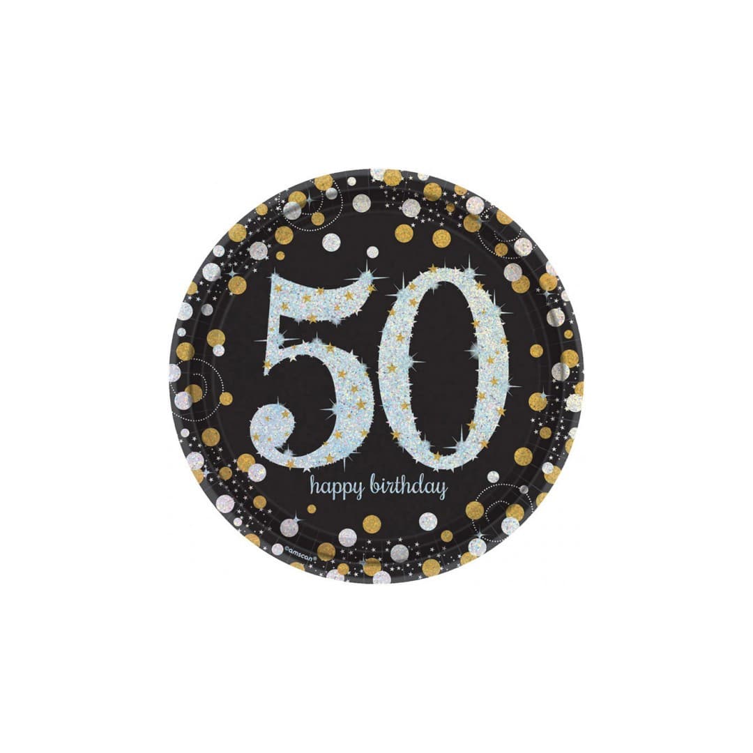 8-platos-planos-de-carton-50-años-negro-purpurina