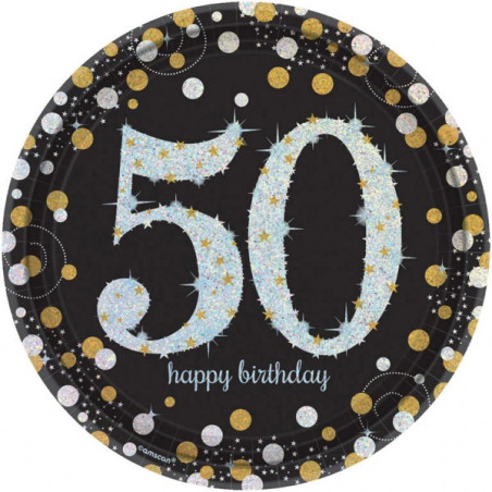 8-platos-planos-de-carton-50-años-negro-purpurina