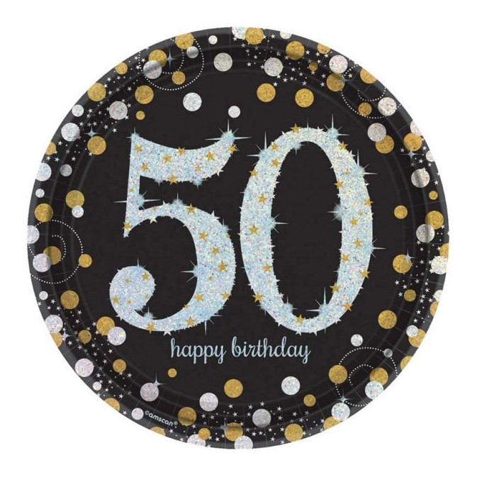 8-platos-planos-de-carton-50-años-negro-purpurina