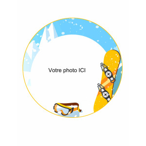 foto comestible de snowboard redonda personalizable