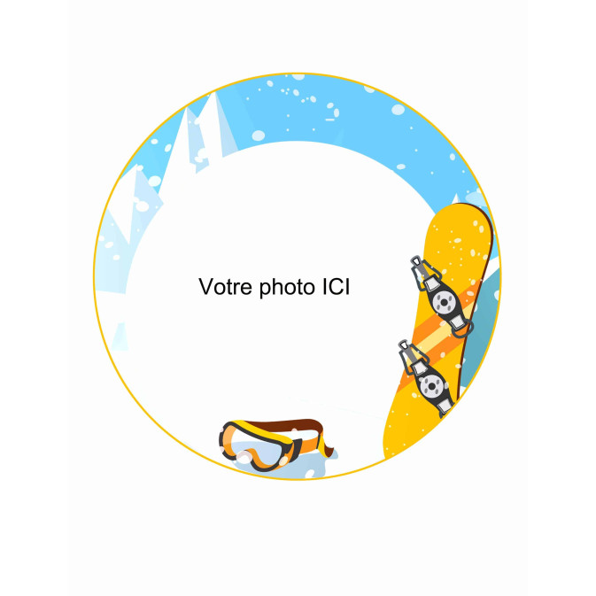 foto comestible de snowboard redonda personalizable