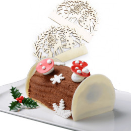 Extremos para Tronco de Navidad en Chocolate, Oblea o Madera